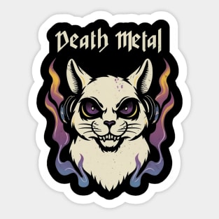 Death Metal Satanic Baphomet Cat Sticker